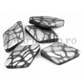 Margele acril negru-argintiu romb-20 5b